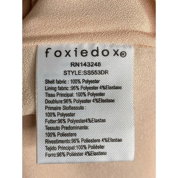Foxiedox Womens Shift Dress Peach Lined Off Shoulder Embroidered Pullover SZ S - Picture 9 of 10